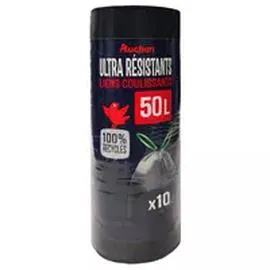 Sacs poubelle ultra résistants à liens coulissants 50L (x10)