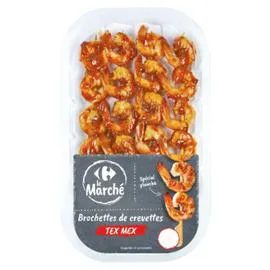Brochettes crevettes Tex Mex (125g)