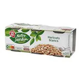 MARQUE REPÈRE, NOTRE JARDIN Haricots blancs 3x125g