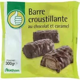 AUCHAN, POUCE Barre croustillante au chocolat et caramel 300g