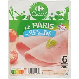 Jambon de Paris sel réduit (6x40g)