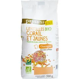 Lentilles duo corail jaune Gascogne Bio (500g)
