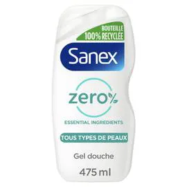 SANEX Gel Douche Eco Recharge Zéro% Essential Peaux Normales 475ml