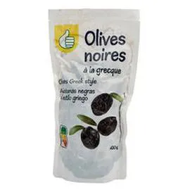 AUCHAN ESSENTIEL Olives noires à la grecque en sachet 400g