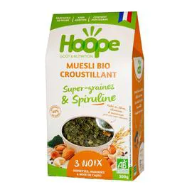 Muesli BIO super-graines & spiruline 3 noix (300g)