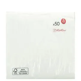 Serviettes en papier 40x40cm blanches 3 plis x50 (x3)