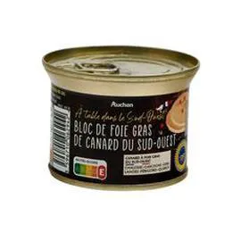AUCHAN Bloc de foie gras de canard du Sud-Ouest 150g