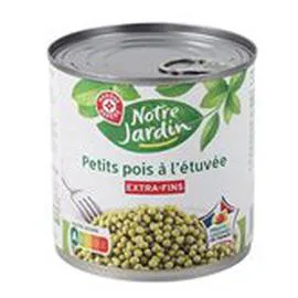 MARQUE REPÈRE, NOTRE JARDIN Petits pois A l'étuvée - Extra fins 280g