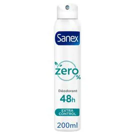 SANEX Déodorant Spray Zéro 0% Extra Control sans sels d'aluminium 200ml