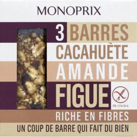 BARRES CACAHUETE AMANDE FIGUE (75g)