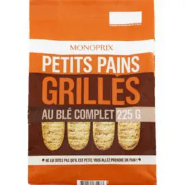 MONOPRIX Petits pains grillés au blé complet 225g