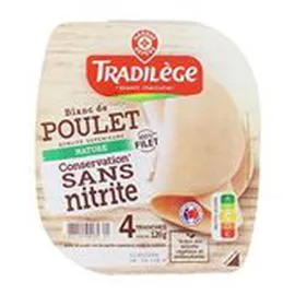 MARQUE REPÈRE, TRADILÈGE Blanc de poulet x4 120g