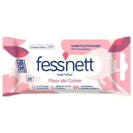 Papier toilette humide fleur de coton (x20)