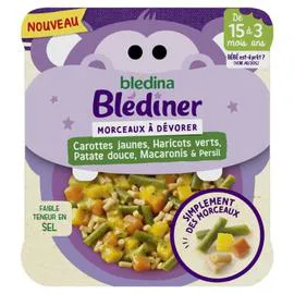 Plat bébé soir 15 mois Légumes macaroni persil (200g)