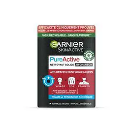 GARNIER, SKINACTIVE Garnie Pure Active Nettoyant Solide Au Charbon 100g