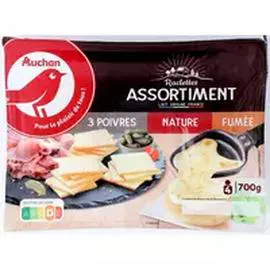 Fromage à raclette trio poivre nature fumé (700g)