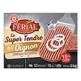 MARQUE REPÈRE, FÉRIAL Viande bovine steack hachée - A l'oignon - x10 1kg