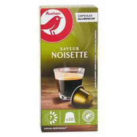 Capsules de café noisette intensité 7 compatibles Nespresso (10x5,2g)