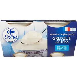 CARREFOUR EXTRA Yaourt à la grecque nature 8x125g