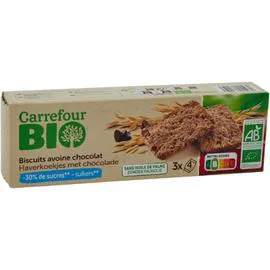 CARREFOUR BIO Biscuits bio avoine chocolat 130g