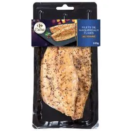 Filets de maquereaux fumés avec peau poivre (160g)