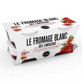 LES FAYES Fromage blanc des Limousins sur lit de fraises de Dordogne 40%MG (4x125g)