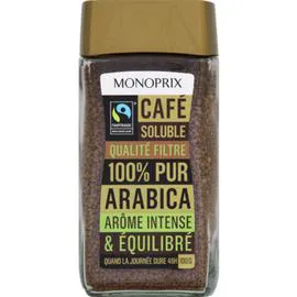 MONOPRIX Café soluble 100% pur arabica 100g