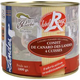 Confit de canard 4 cuisses Label Rouge (1kg)