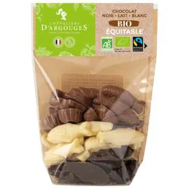 Chocolat de Pâques assortiment de fritures lait noir blanc Bio (190g)