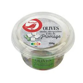 Olives vertes dénoyautées et dés de fromage (150g)