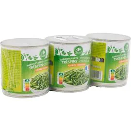 CARREFOUR CLASSIC' Haricots verts très fins coupés 3x110g