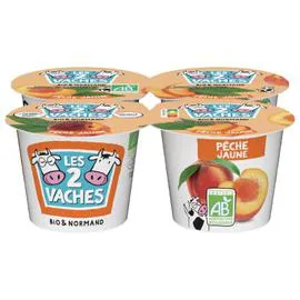 Yaourt à la pêche sucré bio (4x115g)