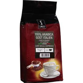 Café moulu 100% arabica goût italien (1kg)