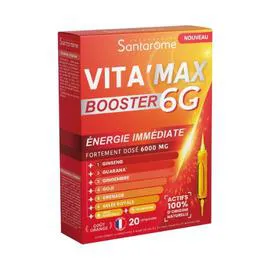 Complément Alimentaire Vita'Max Booster 6G Energie Immédiate à l'Orange (x20)