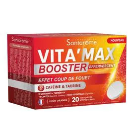 Complément Alimentaire Vita'Max Booster Effervescent à la Caféine et Taurine (x20)