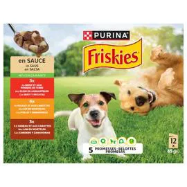Pâté pour chien Adulte à la viande et légumes en sauce (12x85g)