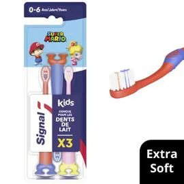 Brosse à Dents Enfants Extra Souple Mario Junior (x3)