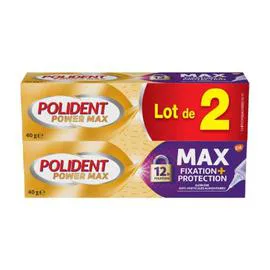 POLIDENT Crème Fixation et Protection Power Max x2