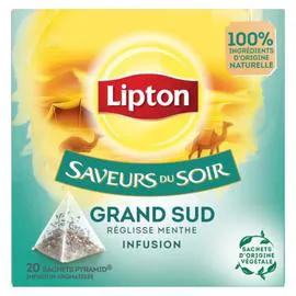 LIPTON Infusion Saveur du soir Grand sud menthe et réglisse x20