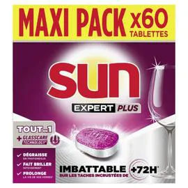SUN Capsules Lave Vaisselle Expert+ Tout en 1 Imbattable x60