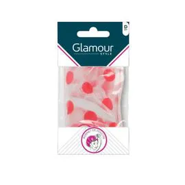 Bonnet de Douche Blanc à point Rouge (l'unité)