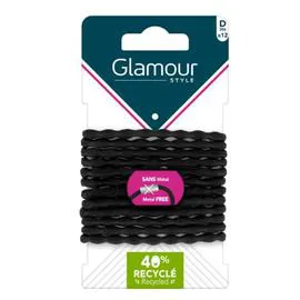 Elastiques Effet Vagues Semi-Epais Noir (x12)