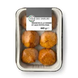 Plat cuisiné arancini à la viande et petits poids (440g)