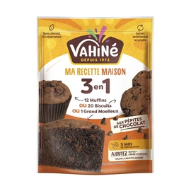 Préparation pour gâteaux moelleux aux pépites de chocolat Ma recette maison 3 en 1 (280g)
