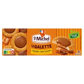 Galettes fourrées au chocolat au lait et caramel (98g)
