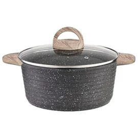 Faitout 24 cm aluminium avec couvercle tous feux dont induction effet pierre