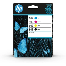 Pack de 4 Cartouches d'Encre HP 912 Noire, Cyan, Magenta, Jaune Authentiques (6ZC74AE) pour HP OfficeJet Pro 8010 series / 8020 series