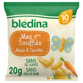 Mes 1ers soufflés maïs & carotte sans sel ajouté sans huile de palme dès 10 mois (20g)