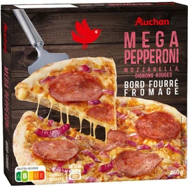 Pizza mega pepperoni mozzarella oignons rouges bord fourré au fromage (450g)
