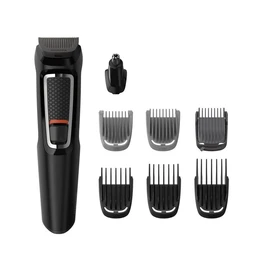 Tondeuse barbe et cheveux 8-en-1 sans fil Multigroom series 3000 - Noir